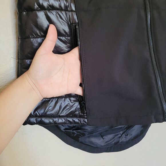 Guess Jacket Womens Large Black Puffer Quilted Water Resistant Full Zip Pockets - Picture 5 of 8